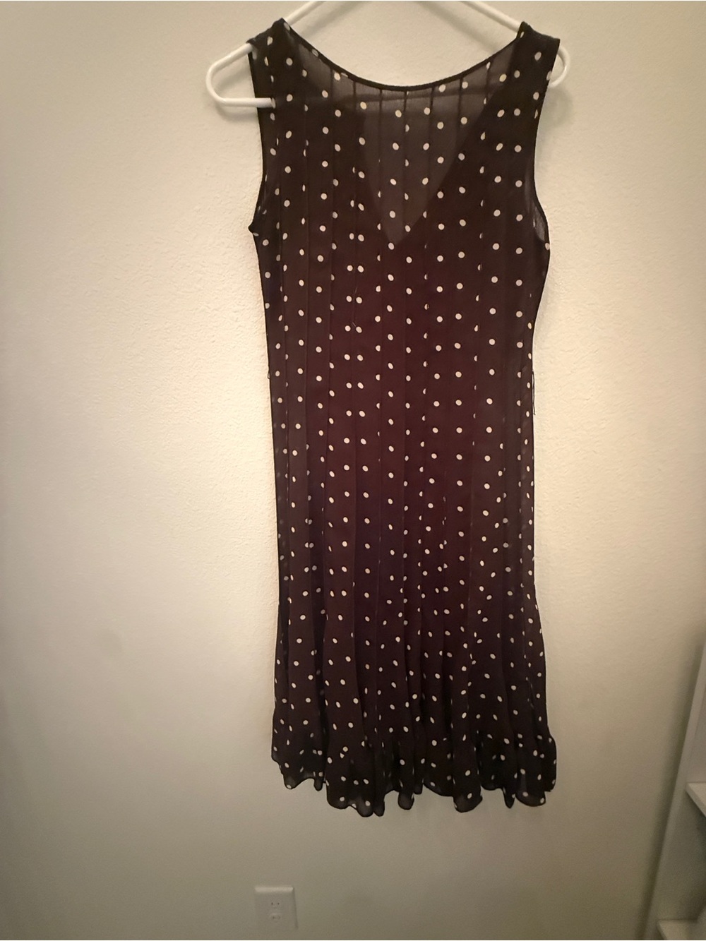 dressbarn Black Midi Dress with White Polka Dots